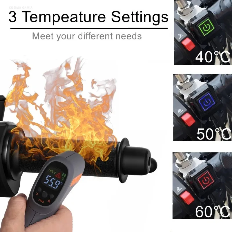 مقابض دراجة نارية مدفأة 12 فول - مراجعة Handlebar Grip Heated وسعره